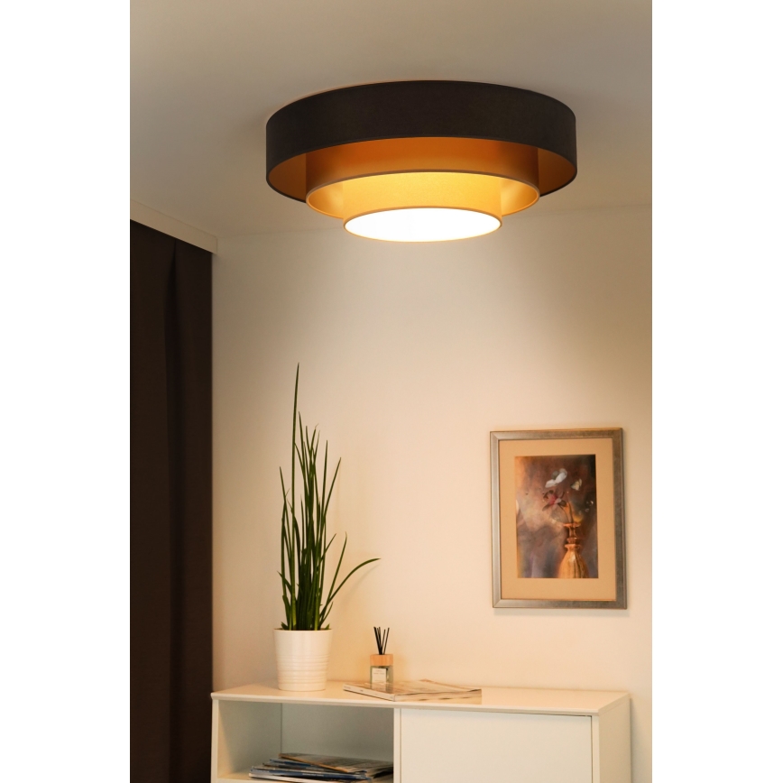 Duolla - LED Stropna svjetiljka LUNETA LED/26W/230V pr. 60 cm 4000K smeđa/zlatna/krem