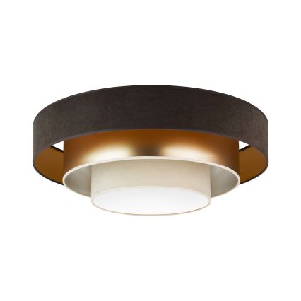 Duolla - LED Stropna svjetiljka LUNETA LED/26W/230V pr. 60 cm 4000K smeđa/zlatna/krem