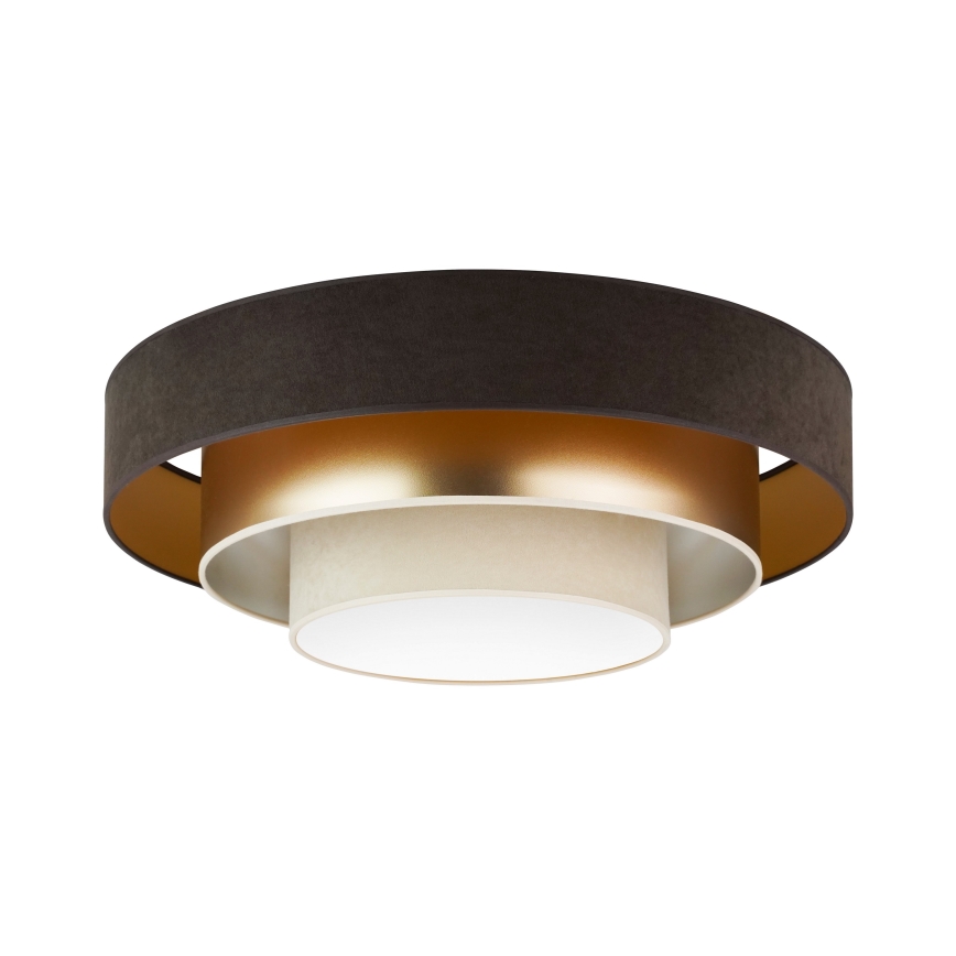 Duolla - LED Stropna svjetiljka LUNETA LED/26W/230V pr. 60 cm 4000K smeđa/zlatna/krem