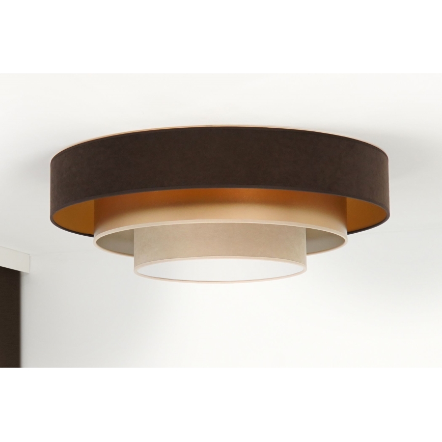 Duolla - LED Stropna svjetiljka LUNETA LED/26W/230V pr. 60 cm 4000K smeđa/zlatna/krem