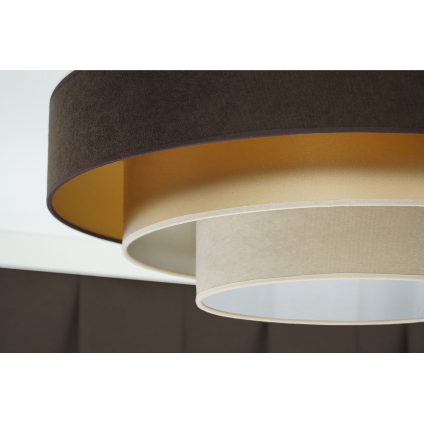 Duolla - LED Stropna svjetiljka LUNETA LED/26W/230V pr. 60 cm 4000K smeđa/zlatna/krem