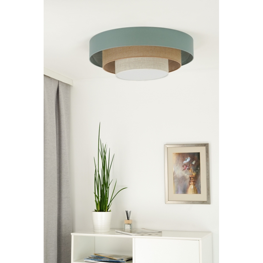 Duolla - LED Stropna svjetiljka LUNETA LED/26W/230V pr. 60 cm 4000K tirkizna/bež/krem