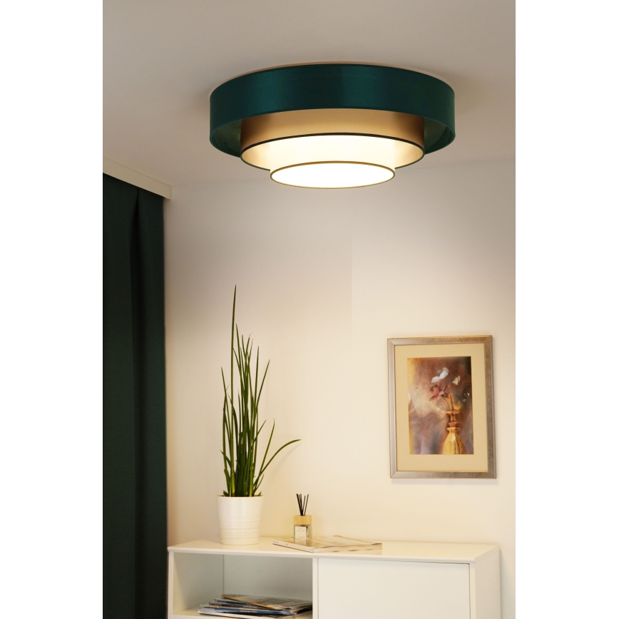 Duolla - LED Stropna svjetiljka LUNETA LED/26W/230V pr. 60 cm 4000K zelena/zlatna/bijela