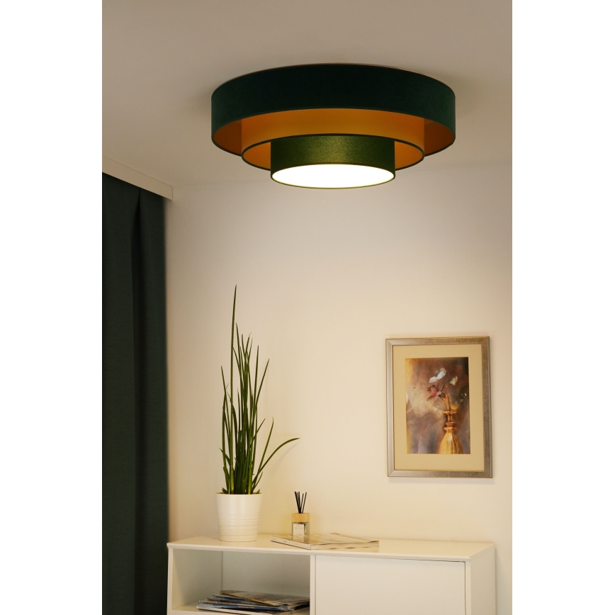Duolla - LED Stropna svjetiljka LUNETA LED/26W/230V pr. 60 cm 4000K zelena/zlatna