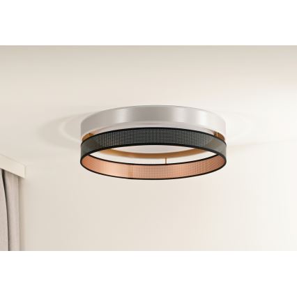 Duolla - LED Stropna svjetiljka ROLLER DUO SHINY LED/24W/230V pr. 45 cm srebrna/crna