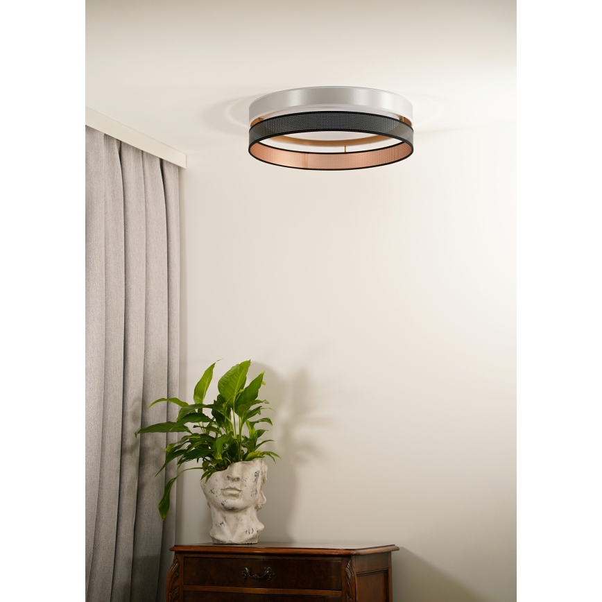 Duolla - LED Stropna svjetiljka ROLLER DUO SHINY LED/24W/230V pr. 45 cm srebrna/crna