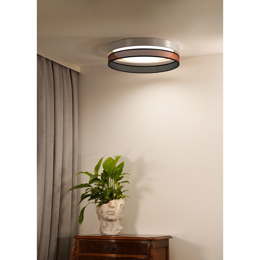 Duolla - LED Stropna svjetiljka ROLLER DUO SHINY LED/24W/230V pr. 45 cm bijela/bakrena