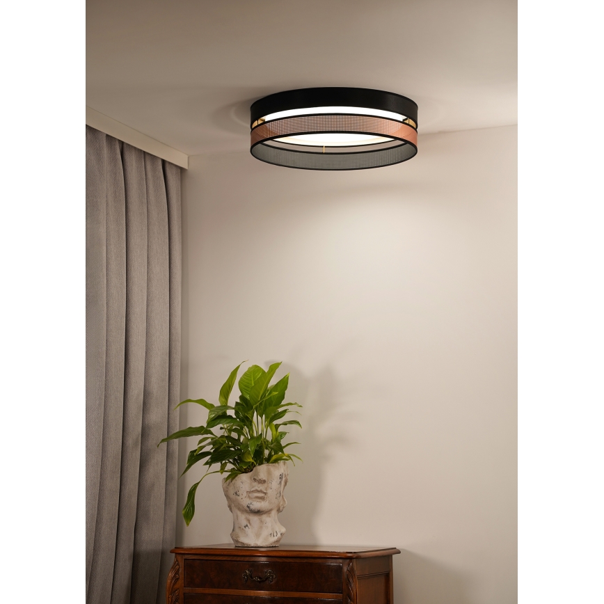 Duolla - LED Stropna svjetiljka ROLLER DUO SHINY LED/24W/230V pr. 45 cm crna/bakrena