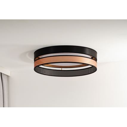 Duolla - LED Stropna svjetiljka ROLLER DUO SHINY LED/24W/230V pr. 45 cm crna/bakrena