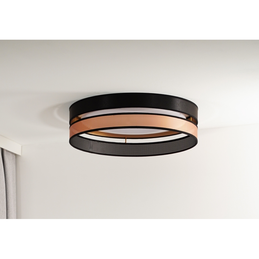 Duolla - LED Stropna svjetiljka ROLLER DUO SHINY LED/24W/230V pr. 45 cm crna/bakrena