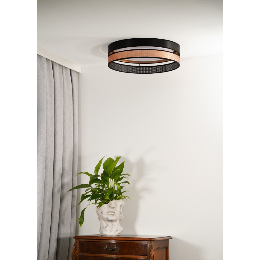 Duolla - LED Stropna svjetiljka ROLLER DUO SHINY LED/24W/230V pr. 45 cm crna/bakrena