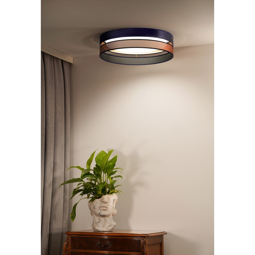 Duolla - LED Stropna svjetiljka ROLLER DUO SHINY LED/24W/230V pr. 45 cm plava/bakrena