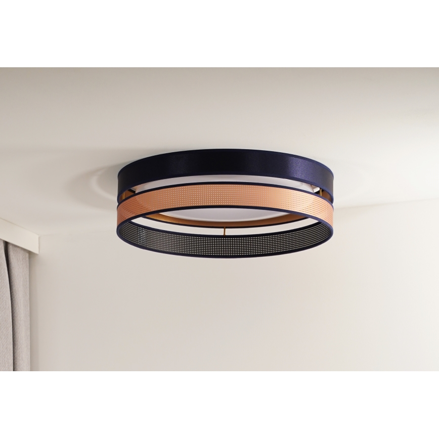 Duolla - LED Stropna svjetiljka ROLLER DUO SHINY LED/24W/230V pr. 45 cm plava/bakrena