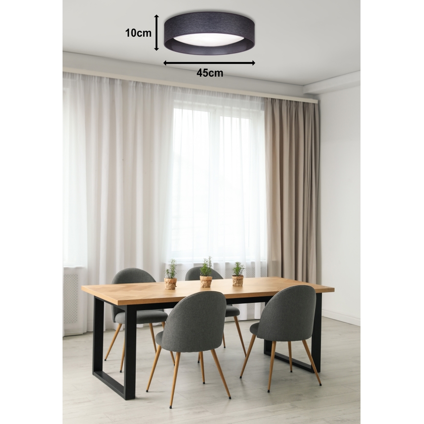 Duolla - LED Stropna svjetiljka ROLLER LED/24W/230V pr. 45 cm antracit