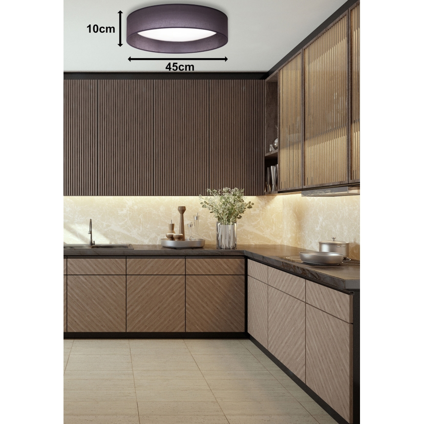 Duolla - LED Stropna svjetiljka ROLLER LED/24W/230V pr. 45 cm antracit