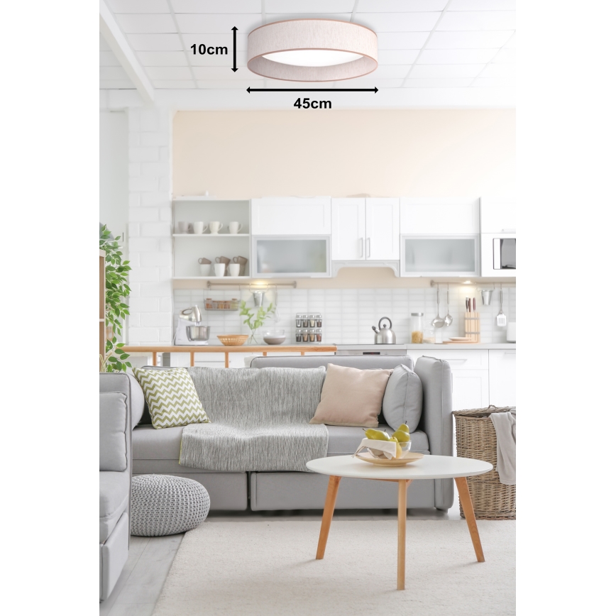 Duolla - LED Stropna svjetiljka ROLLER LED/24W/230V pr. 45 cm bež
