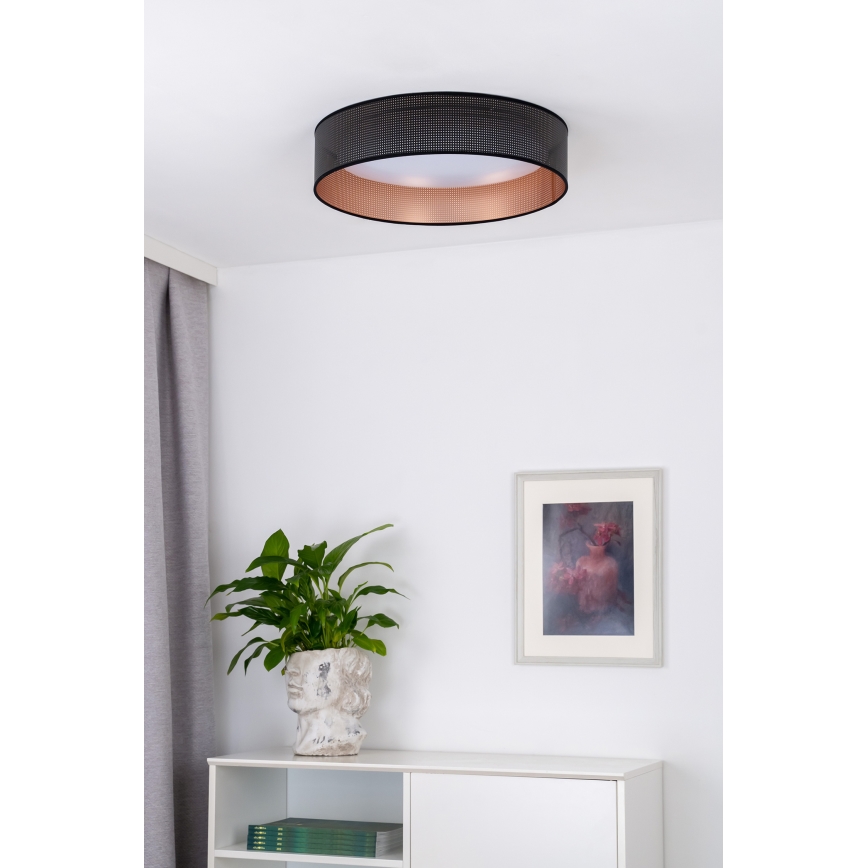 Duolla - LED Stropna svjetiljka ROLLER LED/24W/230V pr. 45 cm crna/bakrena