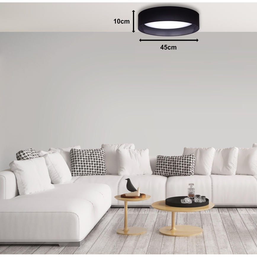 Duolla - LED Stropna svjetiljka ROLLER LED/24W/230V pr. 45 cm crna