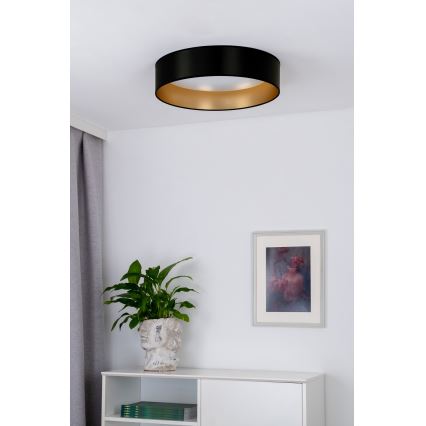Duolla - LED Stropna svjetiljka ROLLER LED/24W/230V pr. 45 cm crna/zlatna