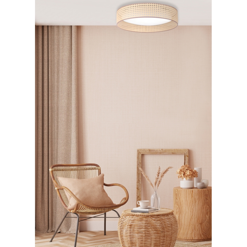 Duolla - LED Stropna svjetiljka ROLLER LED/24W/230V pr. 45 cm ratan