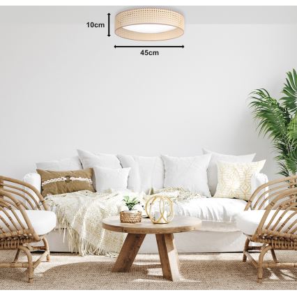 Duolla - LED Stropna svjetiljka ROLLER LED/24W/230V pr. 45 cm ratan