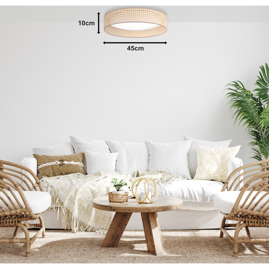 Duolla - LED Stropna svjetiljka ROLLER LED/24W/230V pr. 45 cm ratan