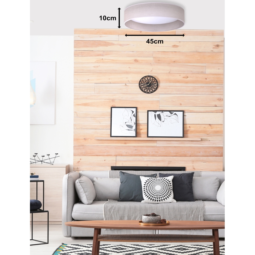 Duolla - LED Stropna svjetiljka ROLLER LED/24W/230V svijetla pr. 45 cm siva
