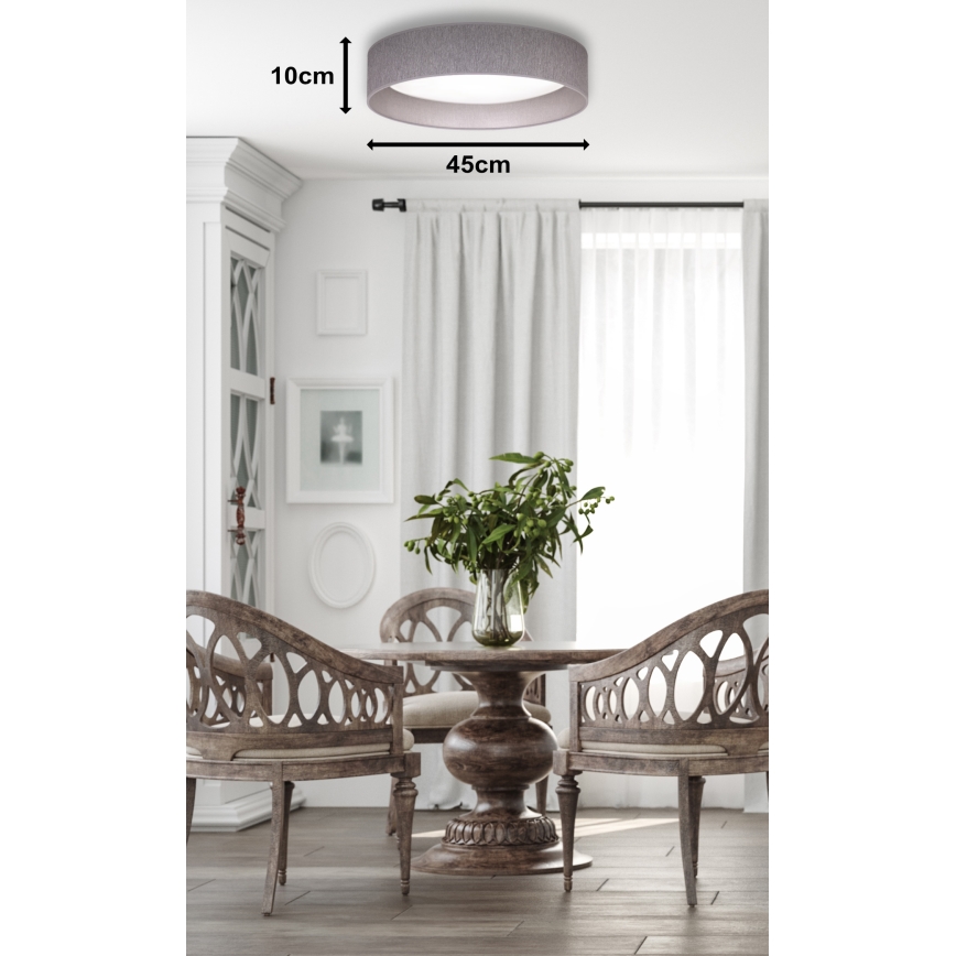 Duolla - LED Stropna svjetiljka ROLLER LED/24W/230V tamna pr. 45 cm siva