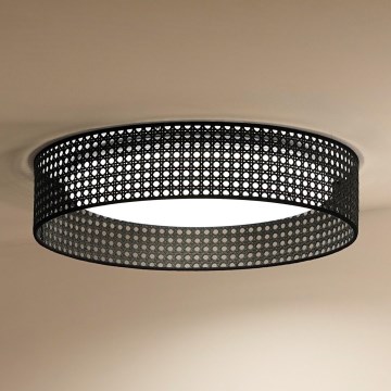 Duolla - LED Stropna svjetiljka ROLLER RATTAN LED/24W/230V pr. 45 cm crna