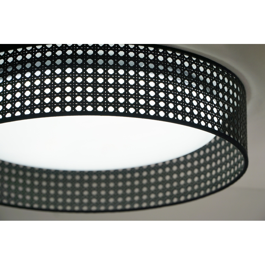 Duolla - LED Stropna svjetiljka ROLLER RATTAN LED/24W/230V pr. 45 cm crna