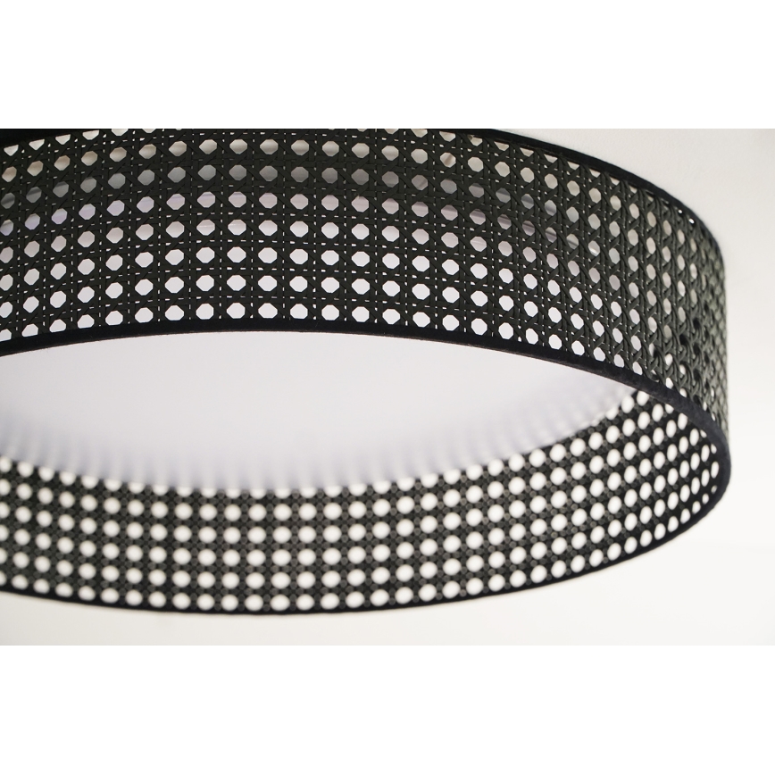 Duolla - LED Stropna svjetiljka ROLLER RATTAN LED/24W/230V pr. 45 cm crna