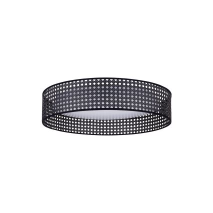 Duolla - LED Stropna svjetiljka ROLLER RATTAN LED/24W/230V pr. 45 cm crna