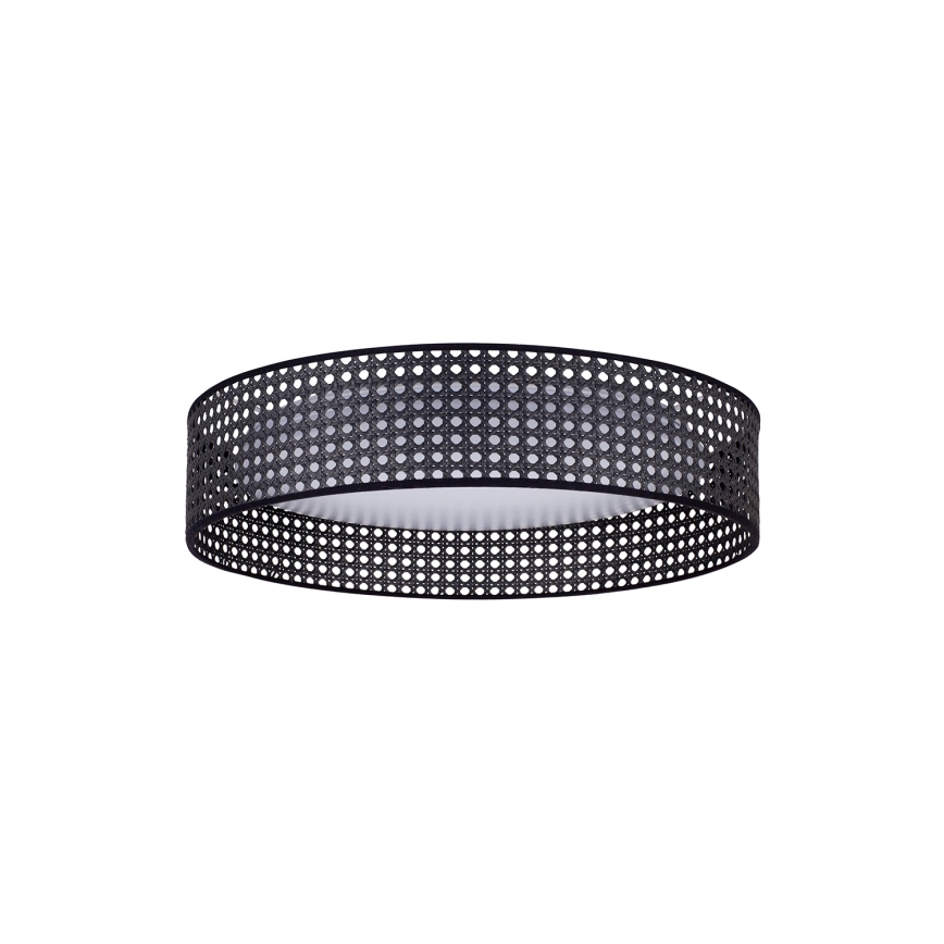 Duolla - LED Stropna svjetiljka ROLLER RATTAN LED/24W/230V pr. 45 cm crna
