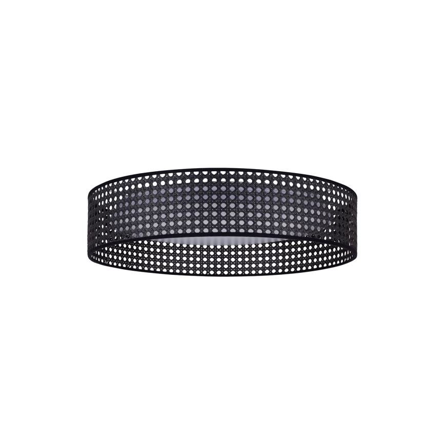 Duolla - LED Stropna svjetiljka ROLLER RATTAN LED/24W/230V pr. 45 cm crna
