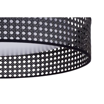 Duolla - LED Stropna svjetiljka ROLLER RATTAN LED/24W/230V pr. 45 cm crna