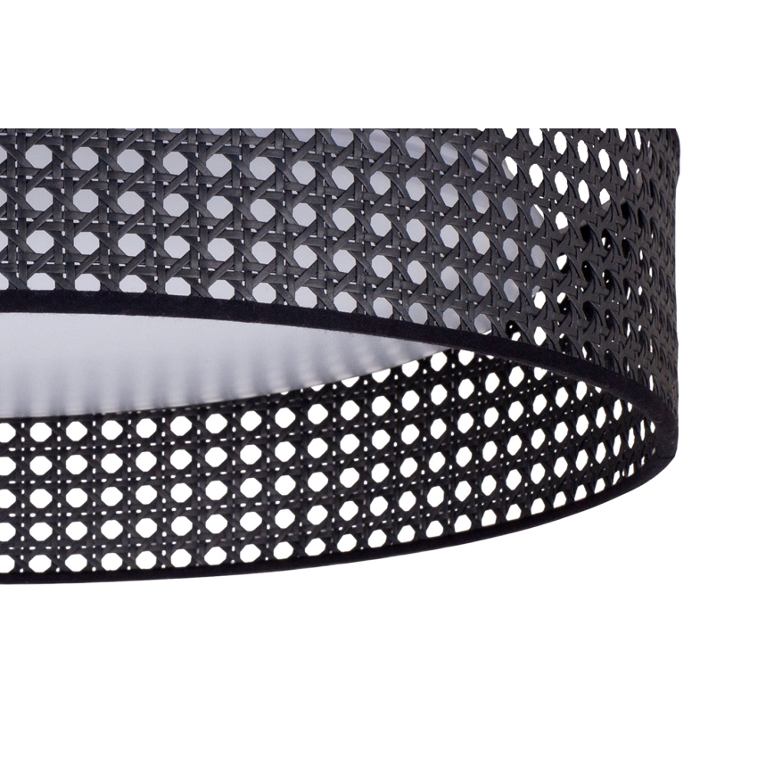 Duolla - LED Stropna svjetiljka ROLLER RATTAN LED/24W/230V pr. 45 cm crna