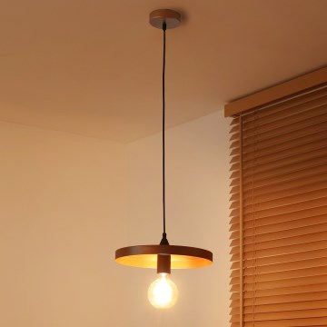 Duolla - Luster na kabelu IRONLINE 1xE27/15W/230V Ø 30 cm bakar/crna