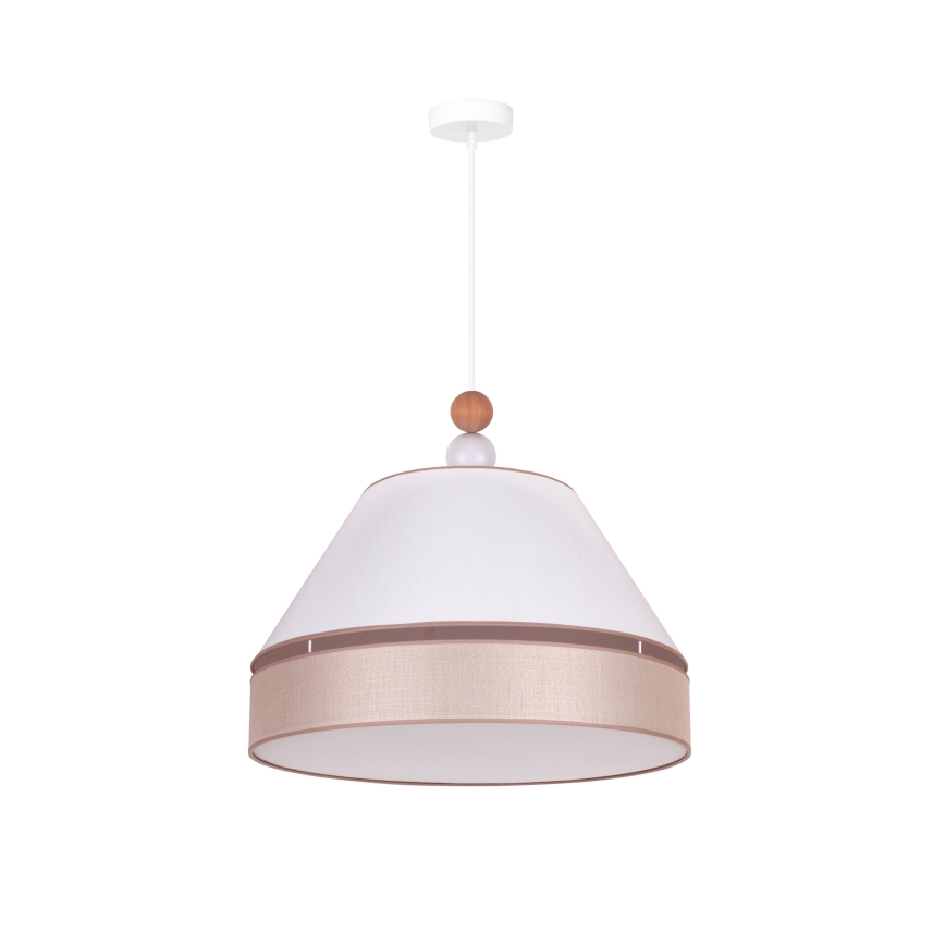 Duolla - Luster na sajli AVIGNON 1xE27/15W/230V pr. 50 cm bijela/bež
