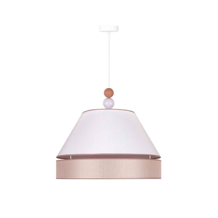 Duolla - Luster na sajli AVIGNON 1xE27/15W/230V pr. 50 cm bijela/bež