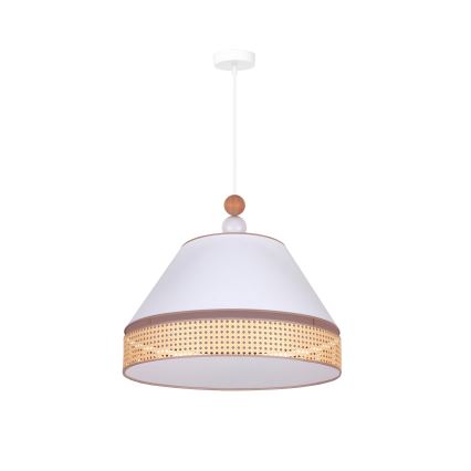 Duolla - Luster na sajli AVIGNON 1xE27/15W/230V pr. 50 cm bijela/ratan