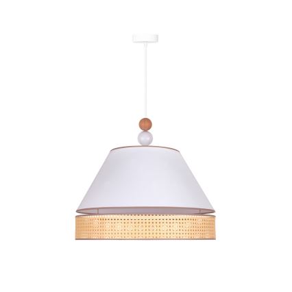 Duolla - Luster na sajli AVIGNON 1xE27/15W/230V pr. 50 cm bijela/ratan