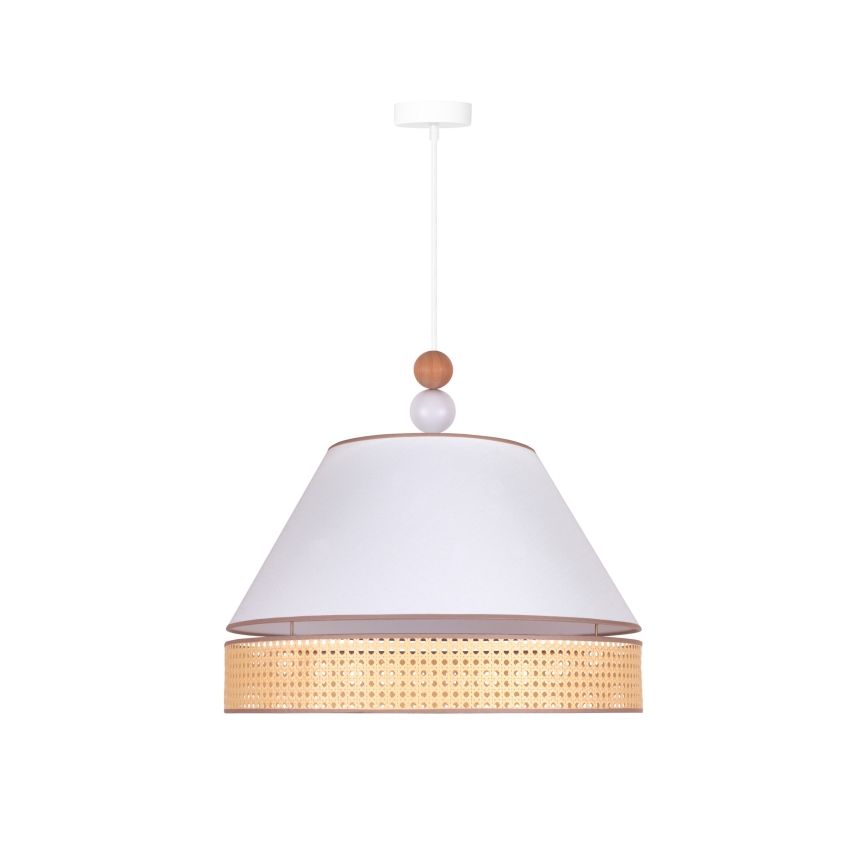 Duolla - Luster na sajli AVIGNON 1xE27/15W/230V pr. 50 cm bijela/ratan