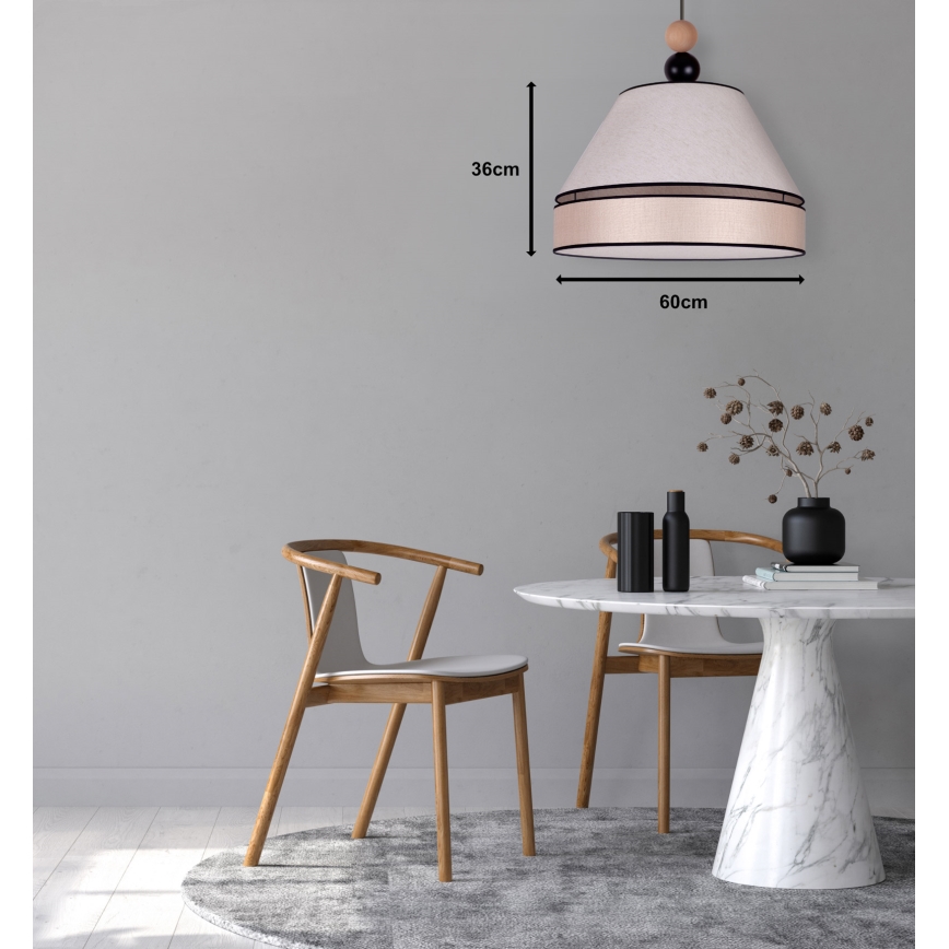 Duolla - Luster na sajli AVIGNON 1xE27/15W/230V pr. 60 cm bež