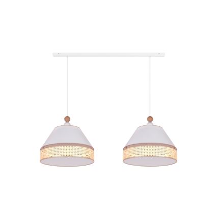 Duolla - Luster na sajli AVIGNON 2xE27/15W/230V bijela/ratan