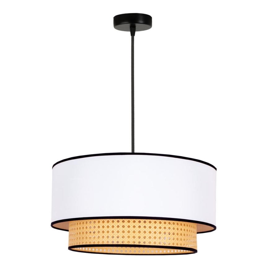 Duolla - Luster na sajli BOHO 1xE27/15W/230V pr. 45 cm bijela/ratan
