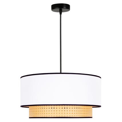 Duolla - Luster na sajli BOHO 1xE27/15W/230V pr. 45 cm bijela/ratan