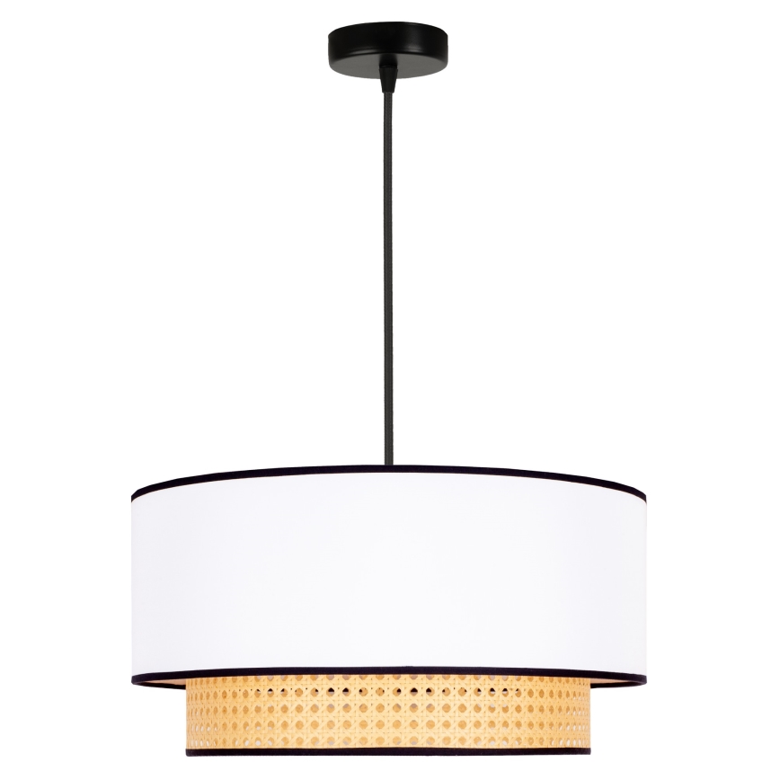 Duolla - Luster na sajli BOHO 1xE27/15W/230V pr. 45 cm bijela/ratan