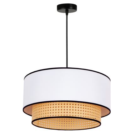 Duolla - Luster na sajli BOHO 1xE27/15W/230V pr. 45 cm bijela/ratan