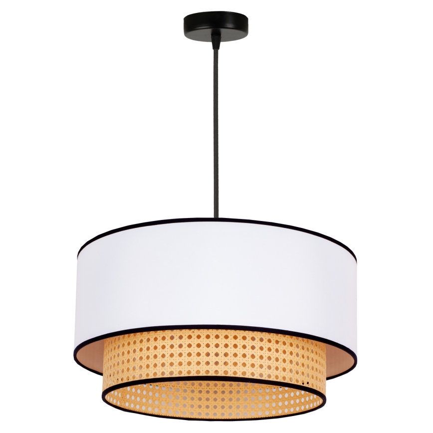 Duolla - Luster na sajli BOHO 1xE27/15W/230V pr. 45 cm bijela/ratan
