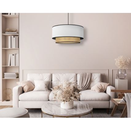 Duolla - Luster na sajli BOHO 1xE27/15W/230V pr. 45 cm bijela/ratan